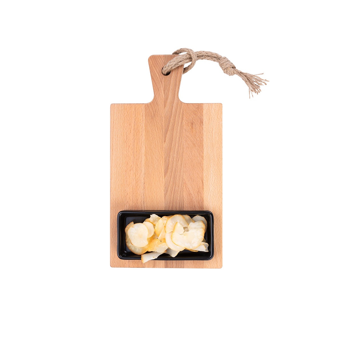 Beuken serveerplank met schaaltje